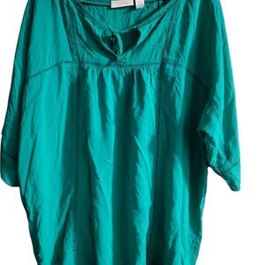 Women’s Chicos Casual Green front Tie Top •Size 2